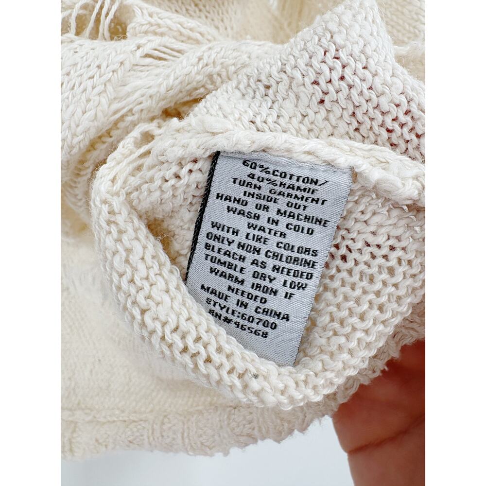 2/$30 CHARLOTTE Top Size S Cream Knit Mesh Blouse Resort Wear - Picture 4 of 5